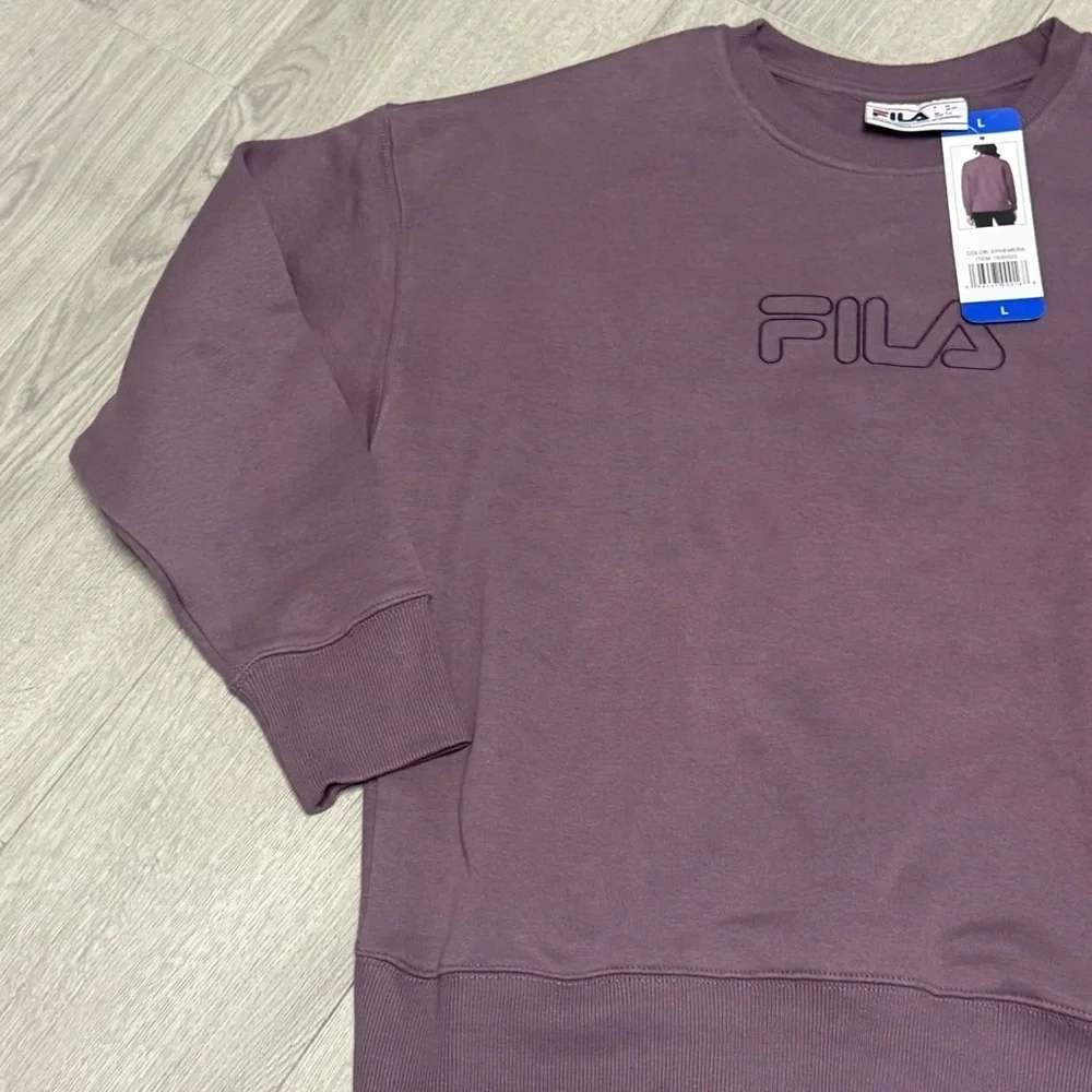 FILA Plum Crewneck Pullover with Embroidered Logo